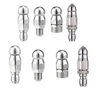 Kit de boquilla de alcantarillado de acero inoxidable, boquilla de limpieza de drenaje de lavadora a presión de conexión rápida de 1/4 de pulgada, 5000 PSI para deso four piece set4pcs front 1 back 6