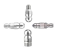 Kit de boquilla de chorro de alcantarillado para lavadora a presión de 2/4 piezas, boquilla de chorro de alcantarillado de acero inoxidable con conexión rápida de 3/ four piece set4pcs front 1 back 6