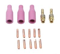 Kit de boquillas de soldadura para 15AK MB15 AK15 para antorchas MIG, juego de 15 piezas con boquillas de loza, puntas de cobre y soportes de punta para rendimiento (1.0 mm)