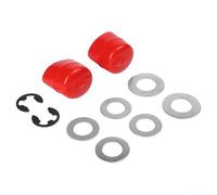 Kit de bujes de rueda delantera para cortacéspedes Craftsman 9040H, piezas de repuesto con arandelas de empuje de buje, clips electrónicos, juego de reparación de eje de tractor de jardín (rojo)