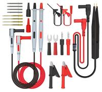 Kit de cables de prueba, con construcción de metal y plástico, longitud de la sonda de 11,4 cm, voltaje máximo de 1000V, corriente máxima de 10A, con conectores tipo plátano de 4 mm y pinzas de cocodr