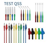 Kit de cables de prueba para multímetro QSS, 25 uds., conector Banana de 4MM a pinza de cocodrilo, cable de prueba con sonda de prueba, Kit de sondas traseras A