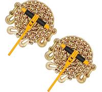 Kit de cadena y tensor: tensor de carga con trinquete de 3/8", 2 cadenas de 3/8" x 3 metros (10 pies), paquete de 2