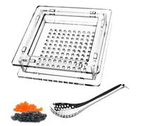 Kit de caja para hacer caviar, juego de fabricación de caviar de gastronomía molecular, incluye caja de caviar y cuchara, produce 100 bolas de caviar esféricas a la vez, para uso culinario
