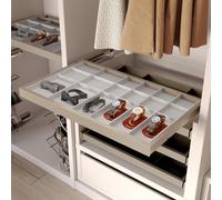 Kit de cajón organizador, bandeja auxiliar y bastidor de guías con cierre suave para armarios, regulable, módulo 900mm, gris piedra