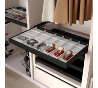 Kit de cajón organizador, bandeja auxiliar y bastidor de guías con cierre suave para armarios, regulable, módulo 900mm, negro texturizado