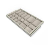 Kit de cajón organizador con bastidor de guías con cierre suave para armarios, regulable, módulo 800mm, gris piedra