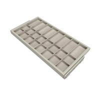 Kit de cajón organizador con bastidor de guías con cierre suave para armarios, regulable, módulo 900mm, gris piedra