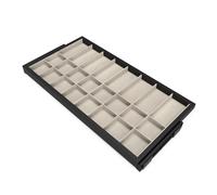 Kit de cajón organizador y bastidor de guías con cierre suave para armarios, regulable, módulo 900mm, negro texturizado y gris piedra