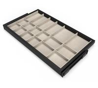 Kit de cajón organizador y estructura para armario de 800 mm, fabricado en aluminio y plástico, color gris piedra, marca Emuca