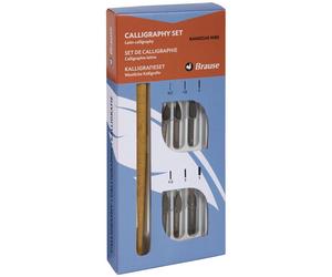 Kit de caligrafía con 6 plumas de plumín y porta plumas de madera, de 0,7 a 5 mm, marca Exacompta