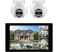 Kit de cámara de seguridad LINK2HOME, 2 cámaras, 3MP, pantalla táctil de 10.1'', visión nocturna, IP66, con motorización