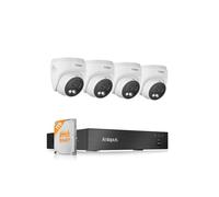 Kit de cámara de seguridad por cable 4K de 8 megapíxeles: conjunto completo de cámaras para exteriores que incluye 1 TB de almacenamiento