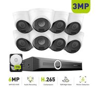 Kit de cámaras de seguridad - Cámara de vigilancia - Conjunto de cámaras - Sistema de seguridad - Resolución de 3MP