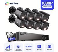 Kit de cámaras de seguridad – Sistema de cámaras de vigilancia – Kit de cámaras CCTV – Vigilancia por cámaras – Conjunto de vigilancia – 8 cámaras de 1080p con visión nocturna – Sistema de 16 canales