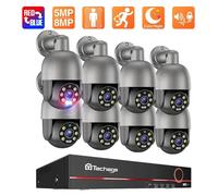 Kit de cámaras de seguridad - Sistema de videovigilancia - Cámara IP - Grabador de video en red (NVR) - Cámara PTZ - 8 canales, 8 megapíxeles