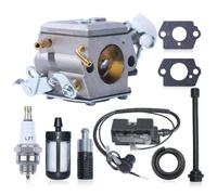 Kit de carburador de bobina de encendido apto for motosierra H 371 372 362 365 con línea de filtro de combustible 5032832-03 5032818-01 HD-12