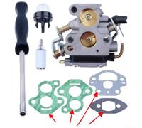Kit de carburador de repuesto para cortacésped H235 H236E H240 H240E C1T W33 para cortacésped, incluye 1 carburador, 4 juntas y filtro de combustible (B)