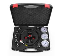 Kit de Carga de Acumulador de NitróGeno HidráUlico,HidráUlico del Acumulador de NitróGeno,Sistema de Prueba de PresióN con 7 Acoplamientos,3 ManóMetros (1500 PSI/4000 PSI/6000 PSI) y 1 Manguera