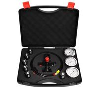 Kit de Carga de Acumulador de NitróGeno HidráUlico,Sistema de Prueba de PresióN,Kit de Prueba de PresióN de NitróGeno,juego de manómetros con 3 ManóMetros,7 Acoplamientos y 1 Manguera de Gas
