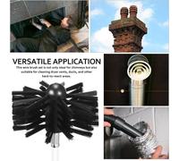 Kit de Cepillos Flexibles para Chimeneas con Cabezales de Cepillo de 4 Pulgadas y Varillas Extensibles Flexibles para Conductos de Aire, Ventilaciones de Secadoras y Limpieza de Cocinas 6pcs