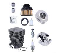 Kit de cilindro de 47 mm para motosierra 455 460 con tambor de embrague, chispa, filtro de aire, válvula de descompresión, línea y rodamiento de agujas piezas de reparación del motor