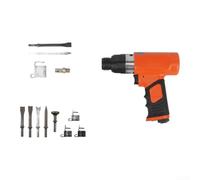 Kit de cincel de aire de martillo neumático industrial con puntas planas y puntiagudas, presión de trabajo de 6,3 kg/cm2 para limpieza de soldadura, raspado de metales y desbarbado (B)