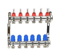 Kit de colector de calefacción por suelo radiante de acero inoxidable S304 PT6112 con medidor de flujo y tornillo termostático G1 "* 50MM(4 ports)