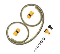Kit de conector de manguera de jardín con manguera de agua corta de 1,5 m para grifos, tubo en espiral de PVC de 16 mm, juego de accesorios de conexión rápida para lavado al aire libre, limpieza de