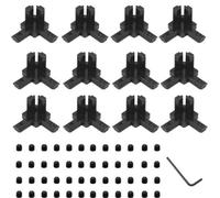 Kit de conectores de aluminio de 3 vías, 12 unidades, con 48 tornillos M4 y 1 juego de llaves Allen M2