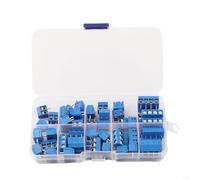 Kit de conectores de bloque de terminales de tornillo, 50 piezas 2P 3P 4P 5 mm paso 10 A 300 V PCB conectores de cable para Arduino Electronics cableado azul