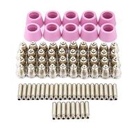 Kit de consumibles para cortadora por plasma AG60 SG55, conjunto de boquilla y electrodo con copas protectoras de cerámica para antorchas CUT60 LGK60 P-60, electrodos galvanizados