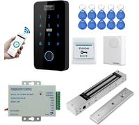 Kit de control de acceso Tuya WiFi, con lector de huellas dactilares táctil y cerradura magnética para puertas, con diseño resistente al agua