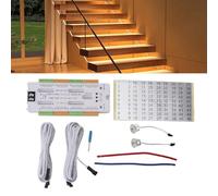 Kit de Controlador de Luz de Escalera LED del Sensor de Movimiento, 32 Grupos Controlador de Luz de Paso Automático con Anti-gotos, Material ABS, para el Hogar, Centro
