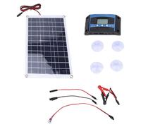 Kit de controlador para panel solar de 40W, con panel solar monocristalino y controlador de carga solar MPPT, ideal para caravanas, remolques, tractores y embarcaciones