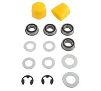 Kit de conversión de buje de rueda delantera a rodamiento para Craftsman para cortacésped Poulan 19mm ID Metal Rubber Upgrade Set (amarillo)