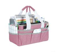Kit de costura con bolsillos, bolsa de almacenamiento de herramientas de jardín, organizador de suministros de arte, tela Oxford impermeable para carrito para uso en el aula de profesores (F)