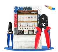 Kit de Crimpadora Terminales Cables Eléctricos con 2780 Punteras Electricas | Juego de Alicates de Engaste Hexagonales Autoajustabl 0,25-6mm², con Pelacables y Bridas, para Instalación Eléctrica