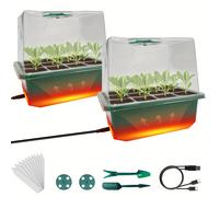 Kit de de semillas con incorporado, juego de bandejas de de plantas de 24 , paquete de 2 bandejas de propagación con de humedad, mini invernadero de germinación para plántulas