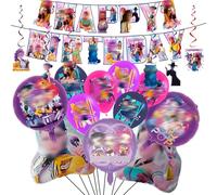 Kit de decoración de cumpleaños estilo anime de 18 piezas:Pancarta,Colgantes,Globo de aluminio y globos de látex.Decoraciones geniales para fiestas infantiles y de fans