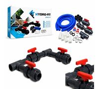 Kit de derivación COIL para bombas de calor de piscinas, universal, de PVC de 50 mm. Juego completo con 3 válvulas de bola, adhesivo y limpiador Griffon. Montaje sencillo