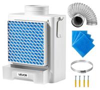 Kit de deshumidificación interior 3 en 1 VEVOR, fabricado en material ABS con depósito de agua, compatible con conexión de salida de 99 mm, campana extractora con indicador de sobrecalentamiento y 4 a
