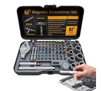 Kit de destornilladores magnéticos 66 en 1 66 en 1 Kit de herramientas | Kit de destornilladores de trinquete múltiple para taller garaje ordenador electrónico reloj coche electricista papá