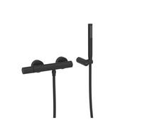 Kit de ducha con grifo monomando y teleducha móvil con acabado negro mate Study TRES