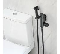 Kit de Ducha Higiénica Moderna con Llave de Ducha Termostática para WC - Negro - Nox