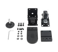 Kit de embalaje de rueda delantera para caja de herramientas con diseño ergonómico de elevación y bandas de rodadura de goma silenciosas para movimiento suave de garaje, acero inoxidable negro