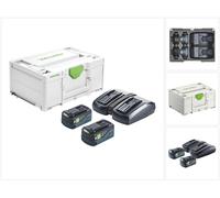 Kit de energía Festool SYS 18V 2x5,2/TCL 6 DUO 18 V (577075) + 2 baterías de 5,2 Ah + cargador + Systainer