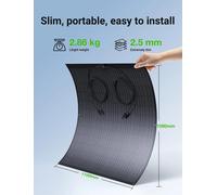 Kit de energía solar: paneles solares flexibles, sistema de montaje para balcones, microinversor de 800W, resistente a la intemperie (IP67)