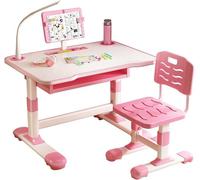 Kit de escritorio de aprendizaje para niños, con iluminación LED, altura ajustable para niños de 3 a 18 años, soporte de lectura inclinable, cajón extra grande y diseño ergonómico, ideal para dormitor