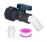 Kit de espiga de tanque de lluvia de 3/4 pulgadas de PVC a prueba de fugas para cubos y tanques de agua, alto flujo para riego de jardín, hogar, acuarios al aire libre, piscinas, 1 pieza